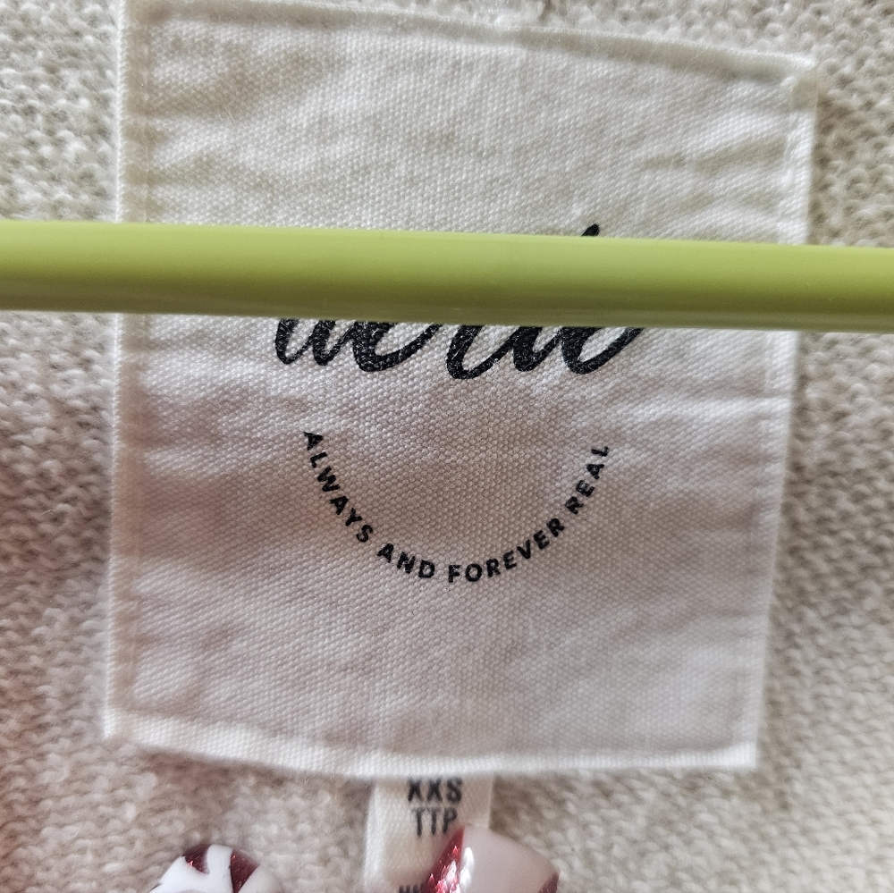 Aerie East West Crew Sweatshirt Cream Size Xxs View 4